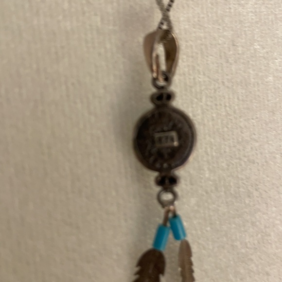 Silver Turquoise Necklace Set plus a Beaded Necklace earring set turquoise blue - Picture 5 of 15